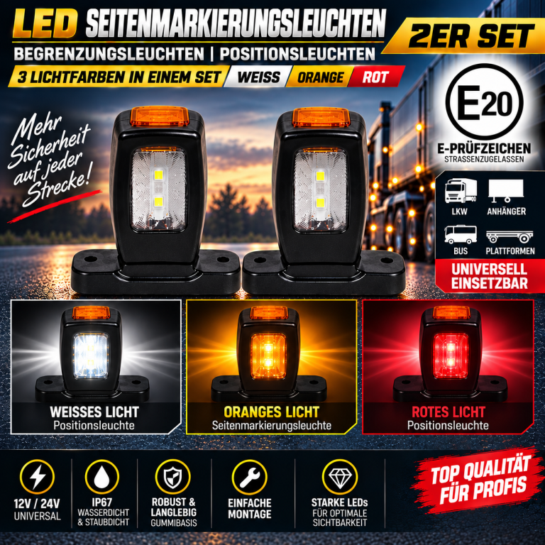 LED-Begrenzungsleuchten in kurzer Ausführung