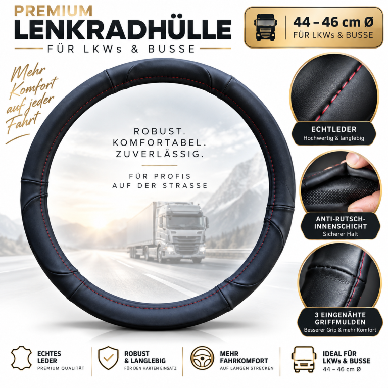 Lenkradbezug aus Echtleder für LKW